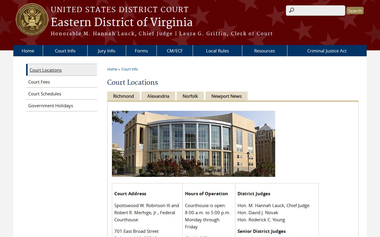 Arlington County arrest warrant federal court location reference in Alexandria
